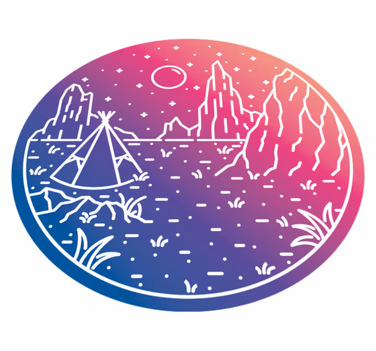 Dywan winylowy natura nocna scena kempingu - TenStickers