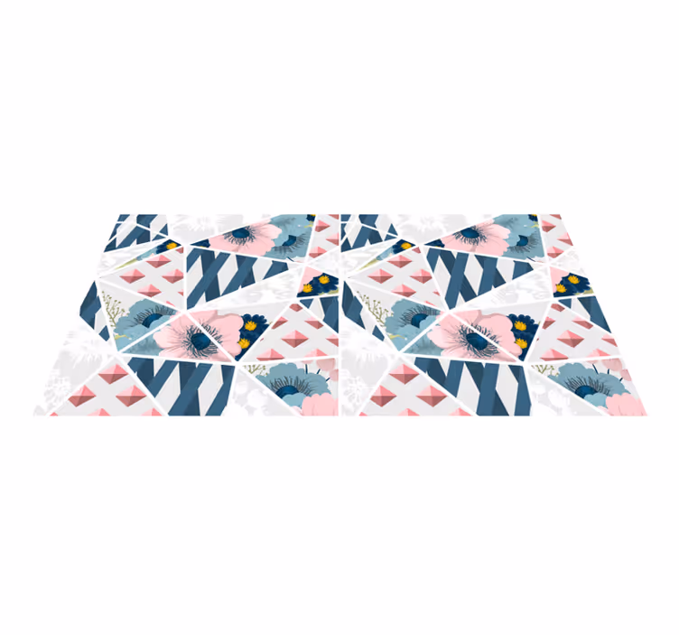 Dywan winylowy wzór geometryczny kwiatowy kalejdoskop - TenStickers