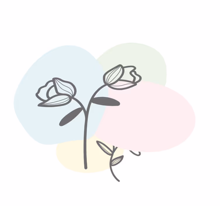 Dywan winylowy w kwiaty i rośliny dywanik w kwiatowe serce - TenStickers