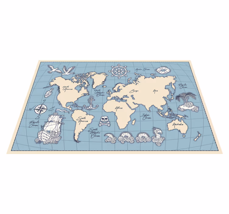 Dywan vintage mapa świata - TenStickers
