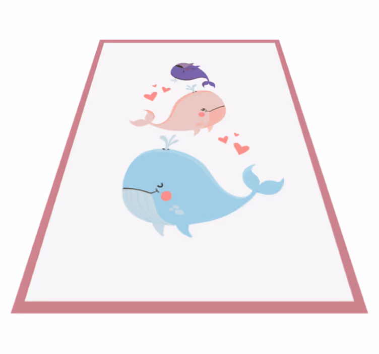 Dywan winylowy dziecięcy ilustracja kapryśnych wielorybów - TenStickers
