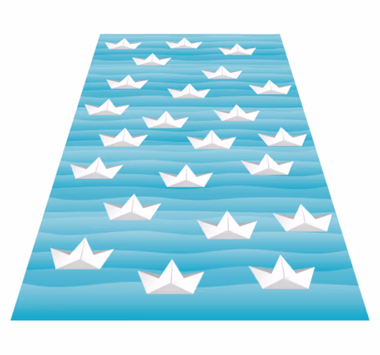 Dywan winylowy dla dzieci Papierowe statki - TenStickers