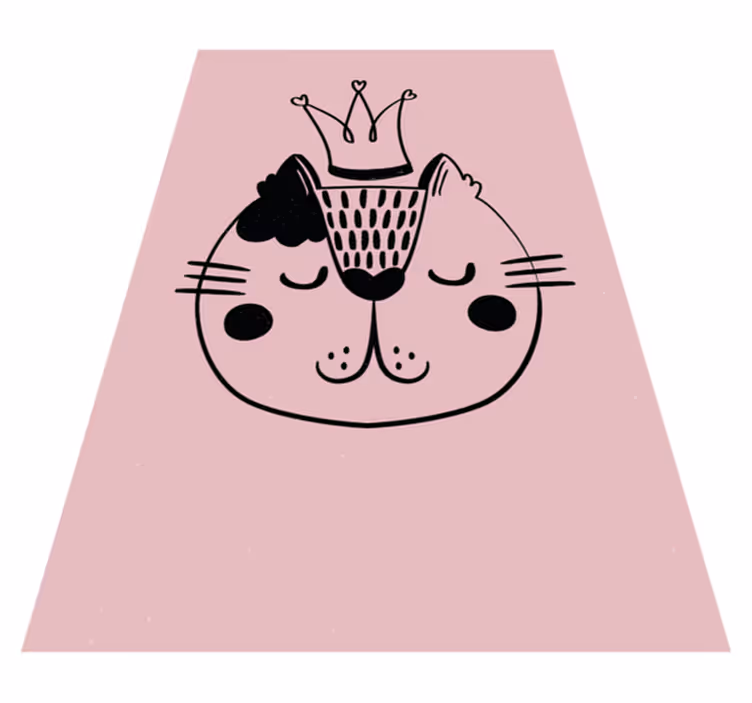 Dywan winylowy zwierzęta ilustracja koronowanego kota - TenStickers