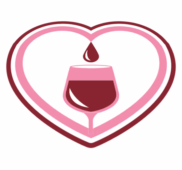 Dywan winylowy Wino w kształcie serca - TenStickers