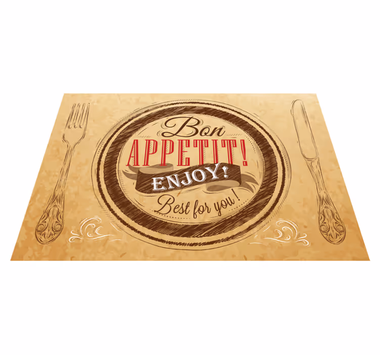 Dywan winylowy napisy smacznego, smacznego - TenStickers