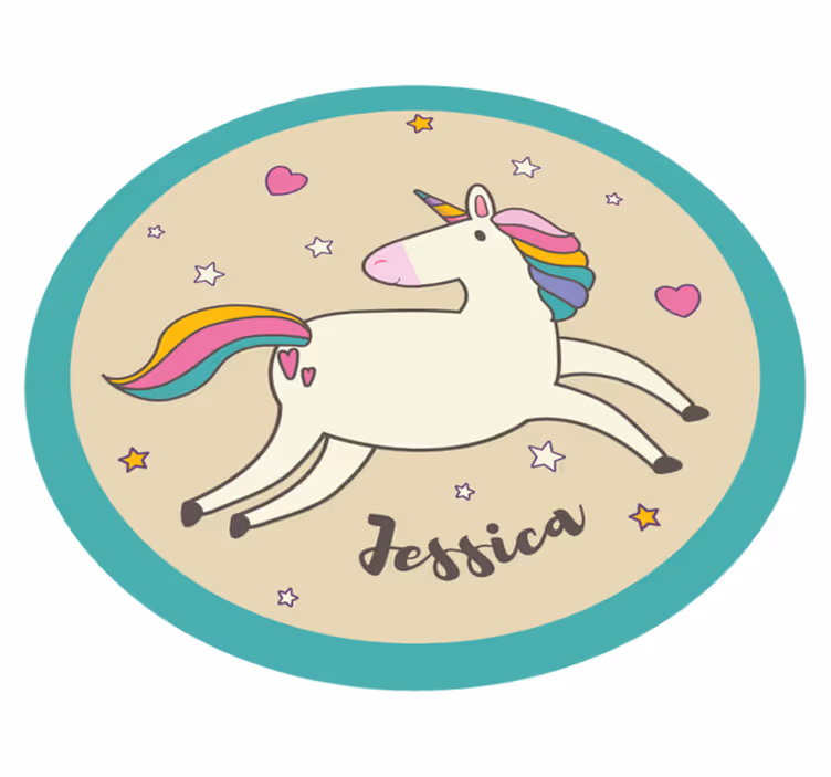 Dywan winylowy Jednorożec i imię - TenStickers