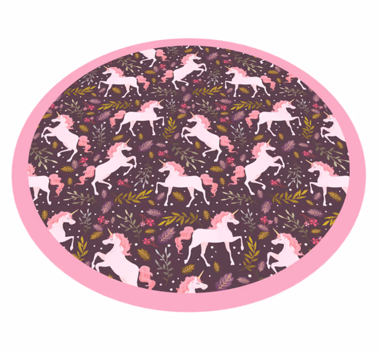 Dywan winylowy zwierzęta koło ze wzorem jednorożca - TenStickers