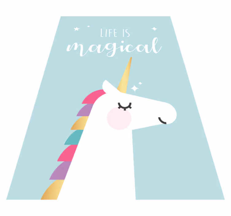 Dywan winylowy dla dziecka magiczne zdanie jednorożca - TenStickers