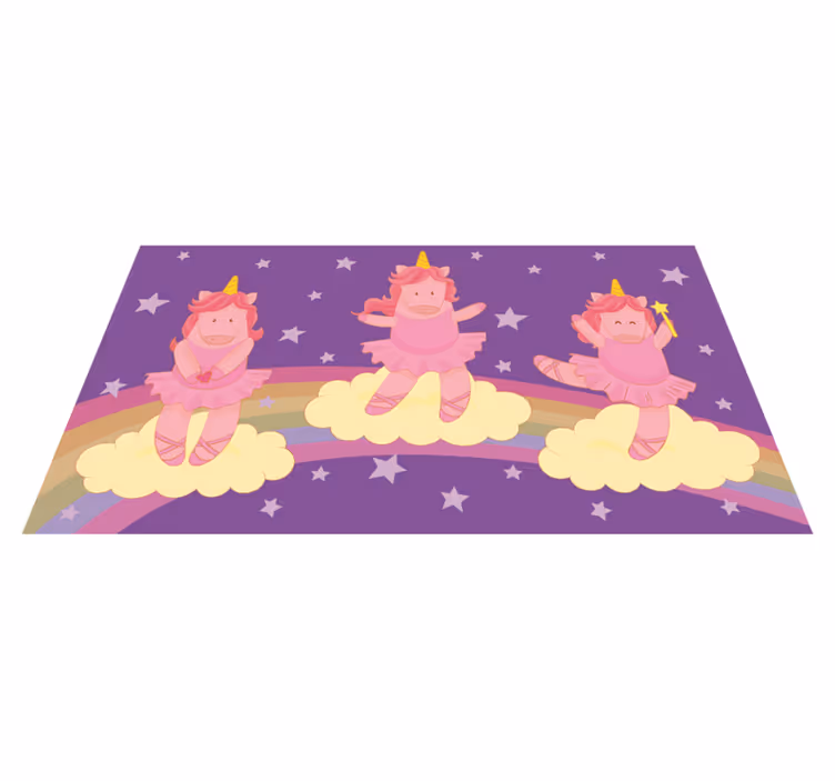 Dywan winylowy dla dziecka taniec fantasy jednorożca - TenStickers