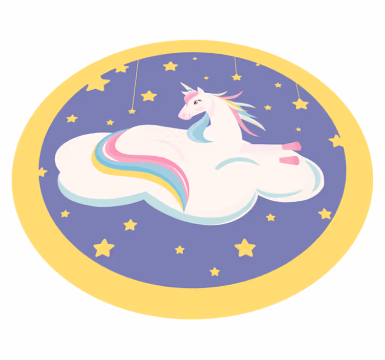Dywan winylowy dziecięcy krąg marzeń jednorożca - TenStickers