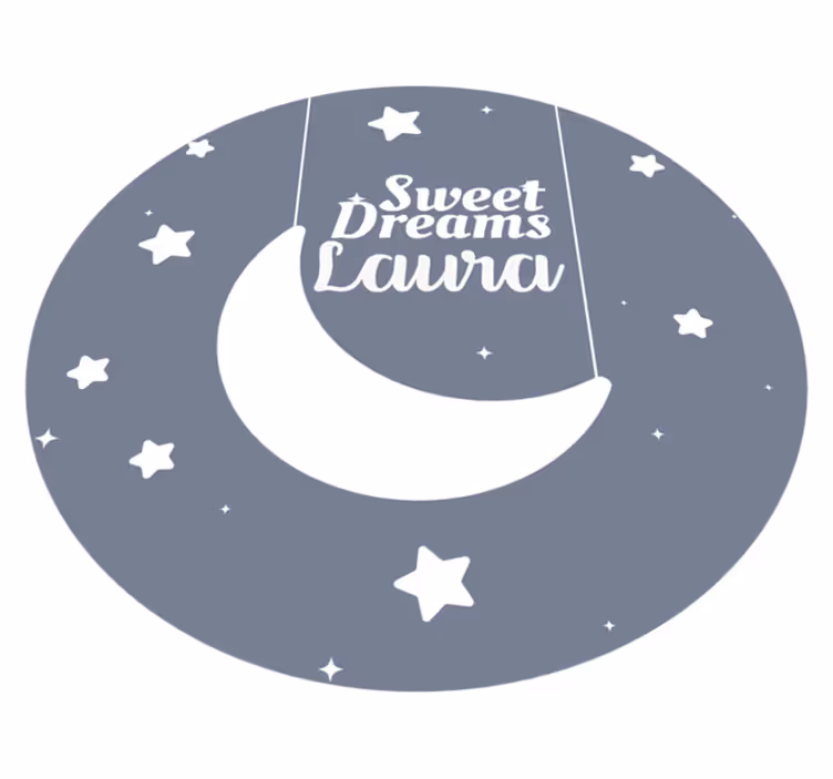 Dywan winylowy z imieniem spersonalizowany projekt księżyca - TenStickers