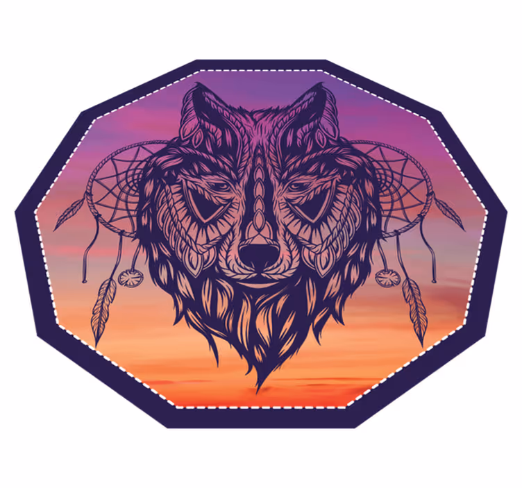 Dywan winylowy Wilk galaxy boho - TenStickers
