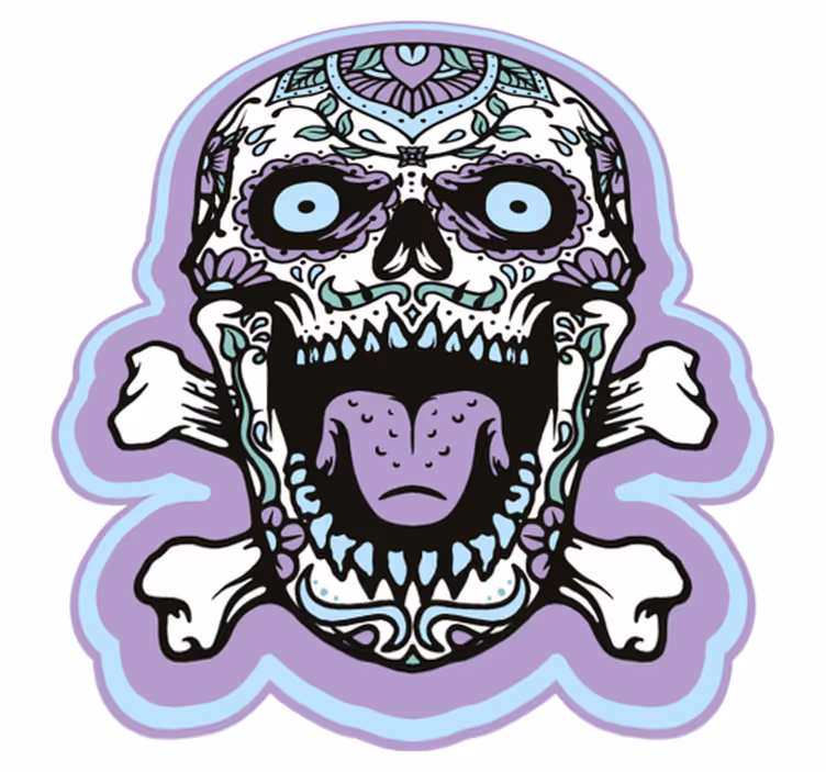 Abstrakcyjny dywan do sypialni Czaszki - TenStickers
