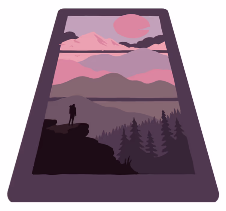 Dywan winylowy do sypialni zachód słońca w górach - TenStickers