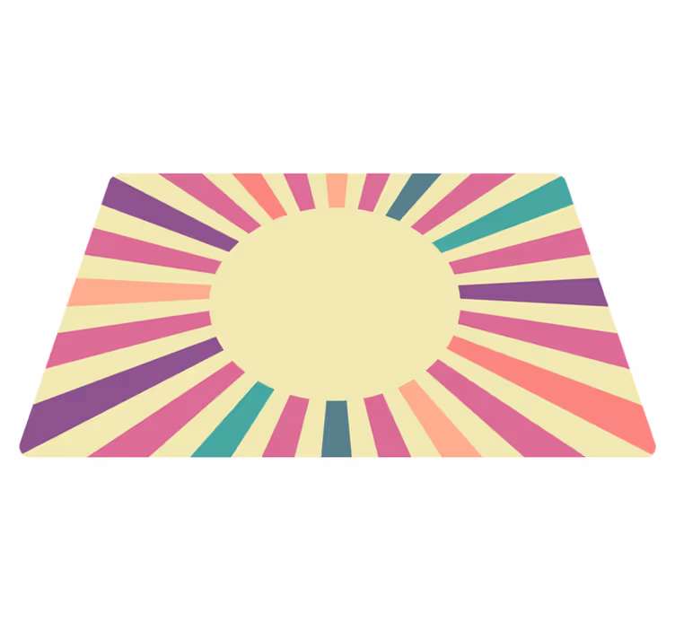 Dywan winylowy wzór geometryczny w promieniste linie - TenStickers