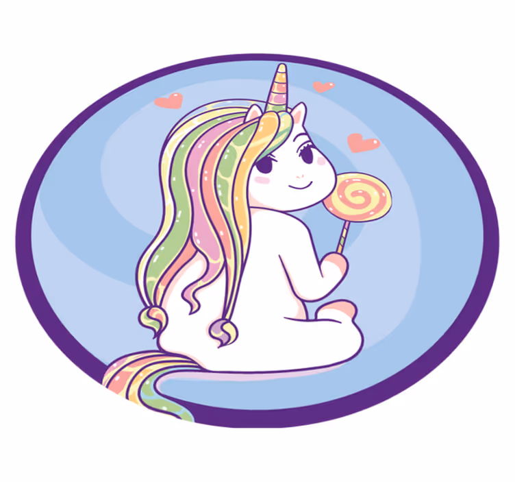 Dywan winylowy dla dziecka lizak jednorożca - TenStickers