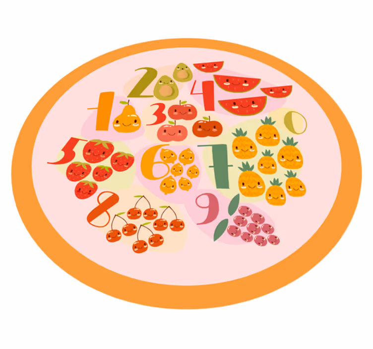 Dywan winylowy z grą owocowe koło liczenia - TenStickers