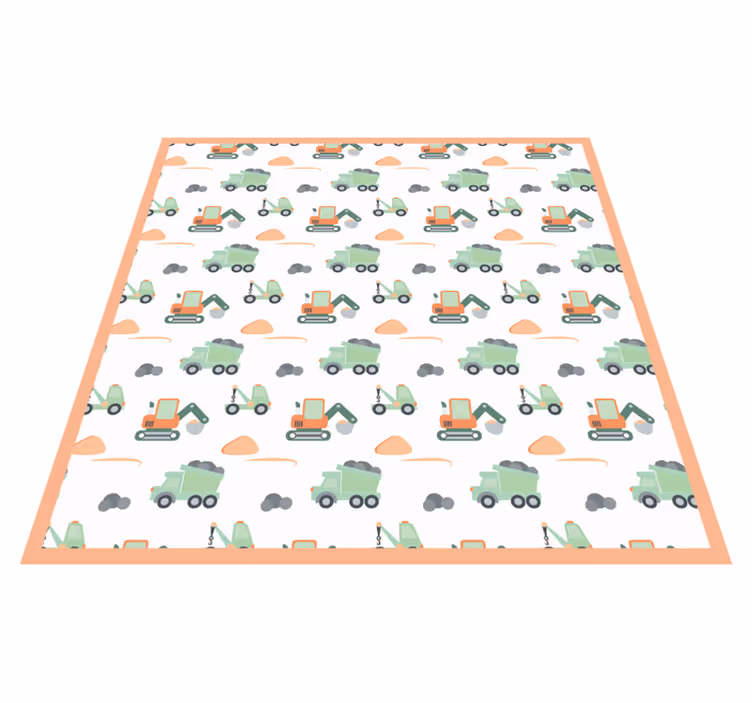 Dywan winylowy dla dzieci pojazdy budowlane  - TenStickers