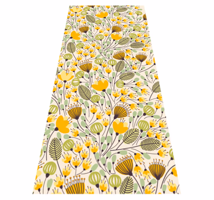 Dywan winylowy w kwiaty i rośliny kwiatowy wzór botaniczny - TenStickers