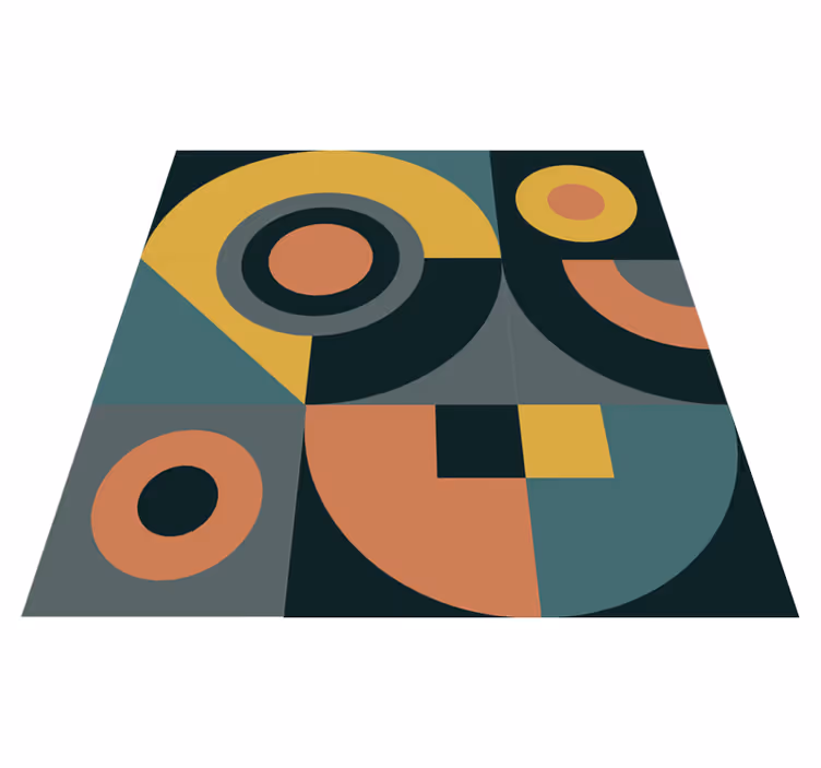 Dywan winylowy wzór geometryczny kompozycja kształtów - TenStickers