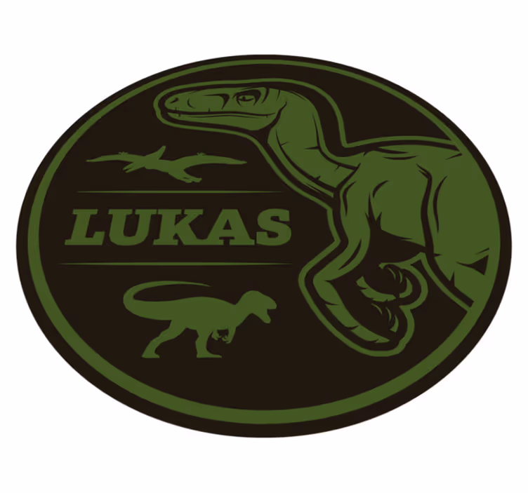 Dinozaur raptor z dywanikiem ze zwierzęcym tekstem - TenStickers