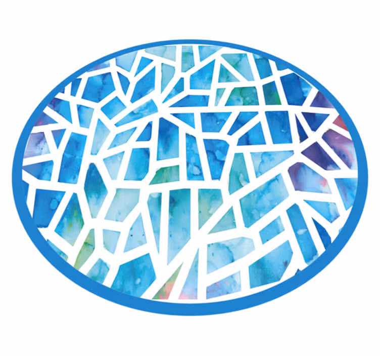 Niebieski dywan winylowy mozaika akwarelowa - TenStickers