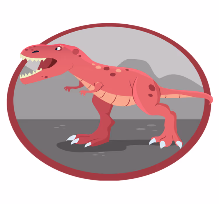 Czerwony dinozaur ryk 3d dywan winylowy - TenStickers