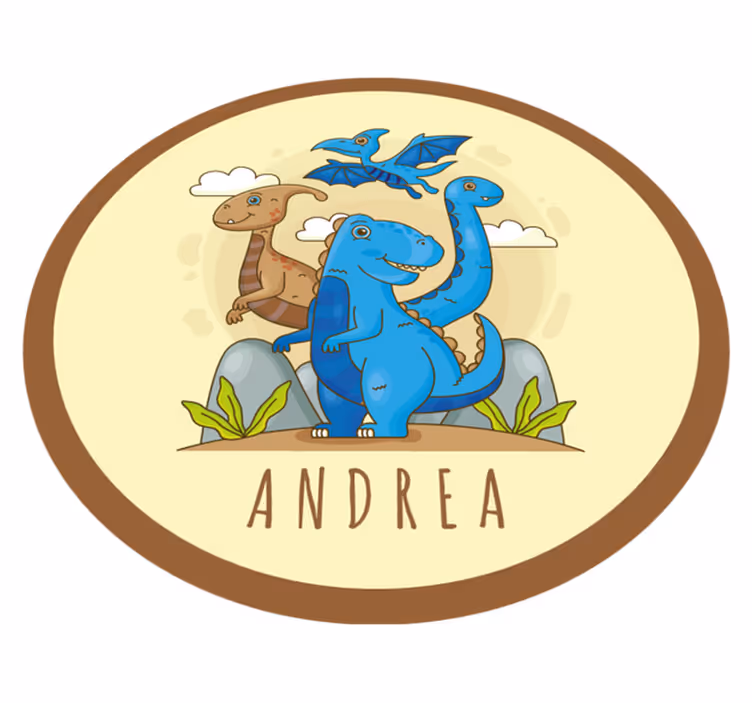 Dywan winylowy Świat dinozaurów z imieniem - TenStickers