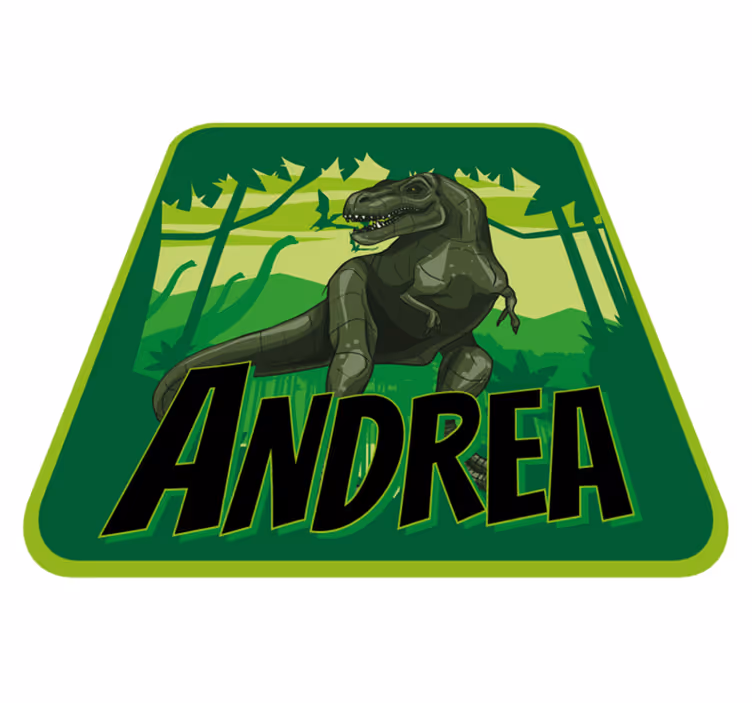 Dywan winylowy z imieniem przygoda z dinozaurem - TenStickers