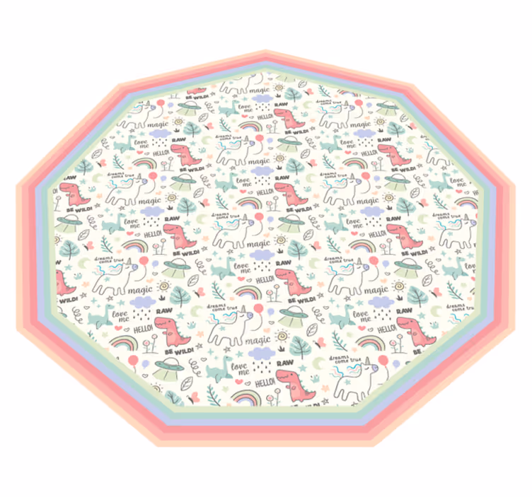 Dywan winylowy Dinozaury doodle - TenStickers