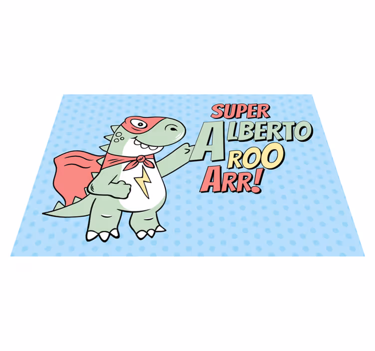 Dziecięcy dywan winylowy dinozaur superbohater - TenStickers
