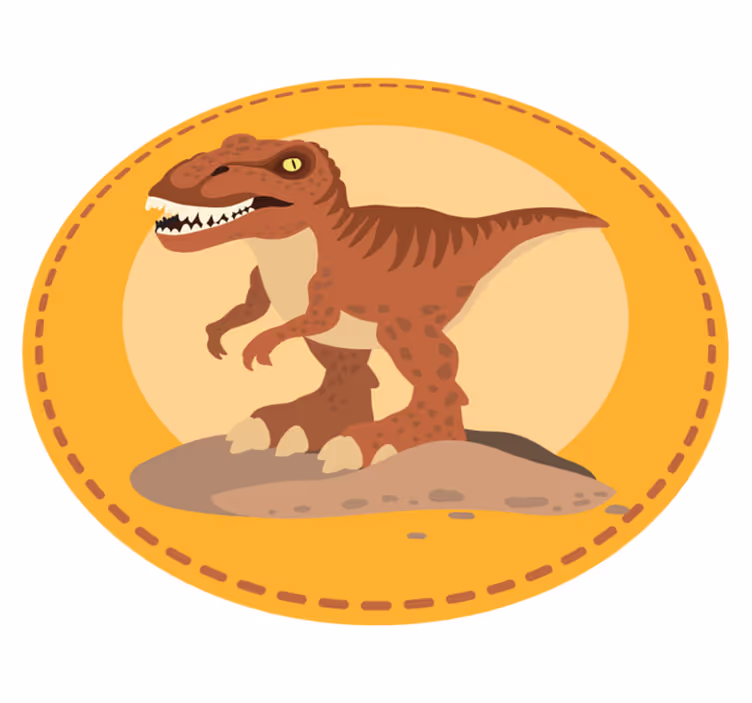 Dywan winylowy dla dziecka okrągły dywanik z dinozaurem - TenStickers