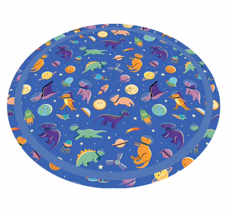Dinozaury w kosmicznym dywaniku winylowym - TenStickers