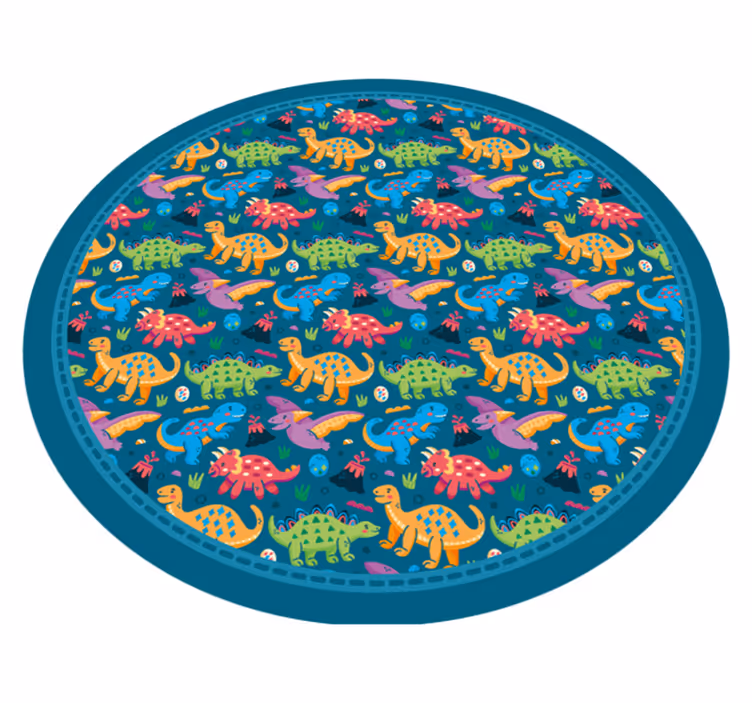 Dywan winylowy dla dziecka okrągły wzór dinozaura - TenStickers