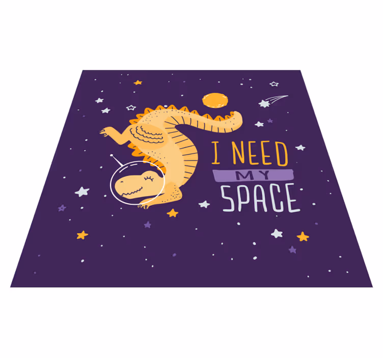 Dziecięcy dywan winylowy ilustracja kosmicznego dinozaura - TenStickers