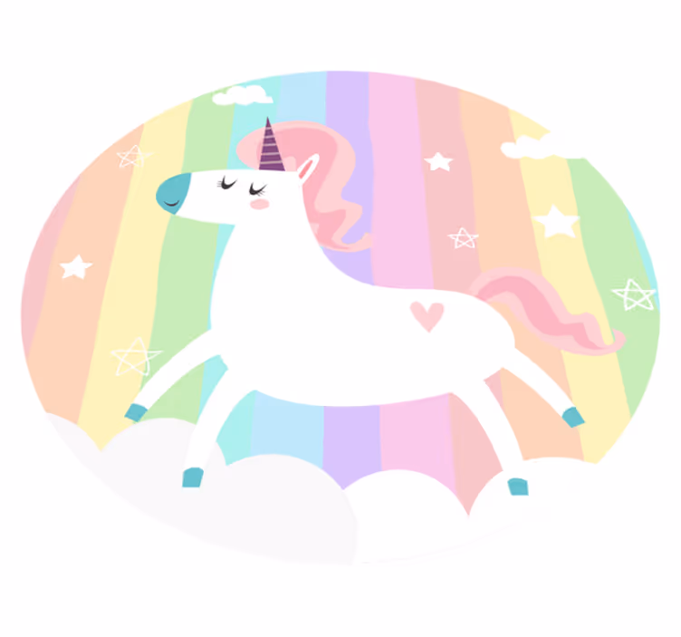 Dywan winylowy dla dziecka wystrój tęczy jednorożca - TenStickers