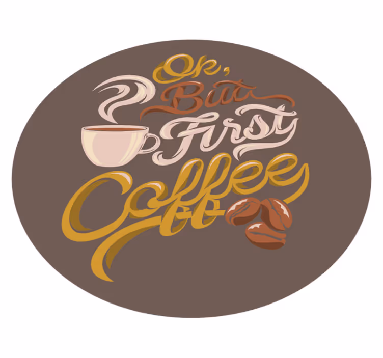 Dywan winylowy napisy typografia o tematyce kawowej - TenStickers