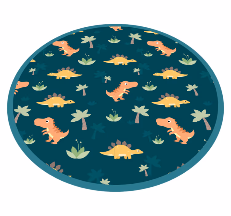Dywan winylowy dla dziecka okrągły dinozaur - TenStickers