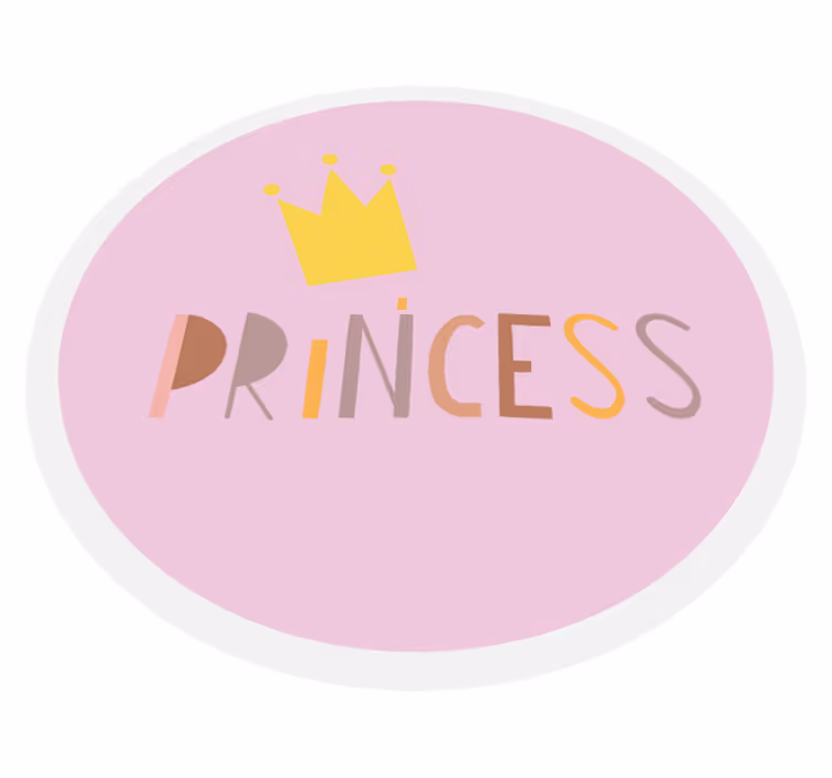 Dywan winylowy dziecięcy okrągła korona księżniczki - TenStickers