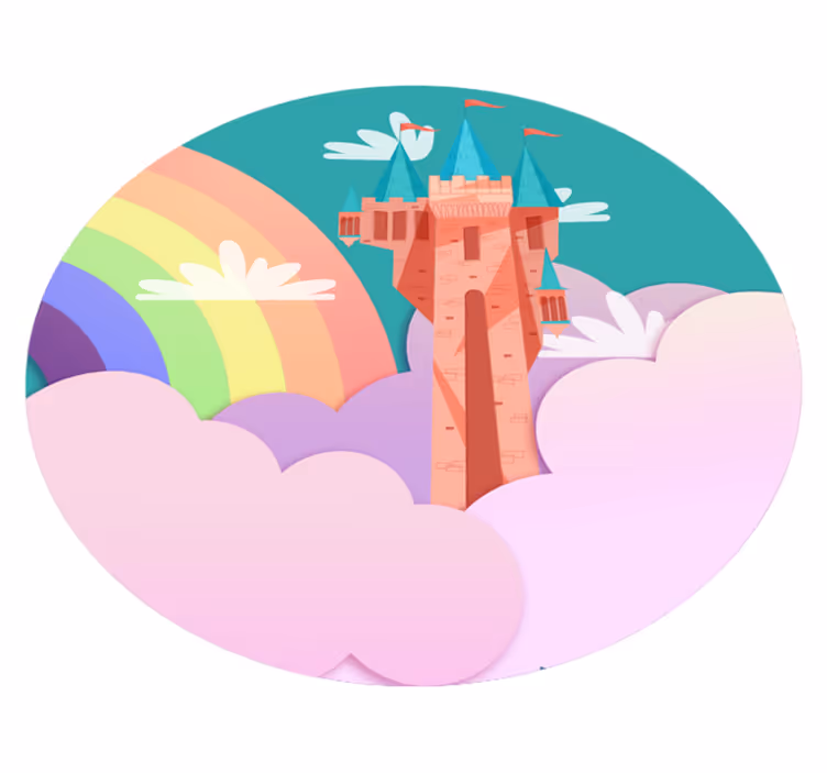 Dywan winylowy dla dziecka fantazja o zamku - TenStickers