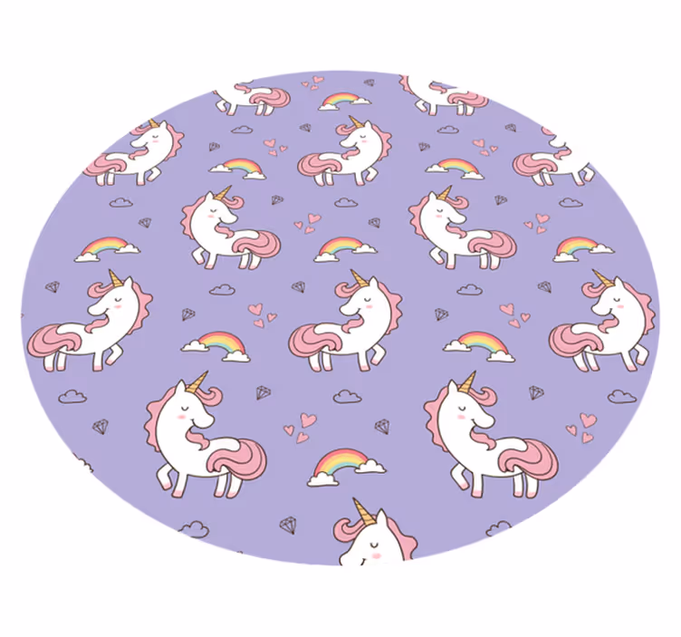Dywan winylowy dla dziecka wzór fantazji jednorożca - TenStickers