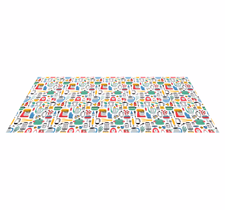 Dywan winylowy w wielokolorowy wzór kuchenny - TenStickers