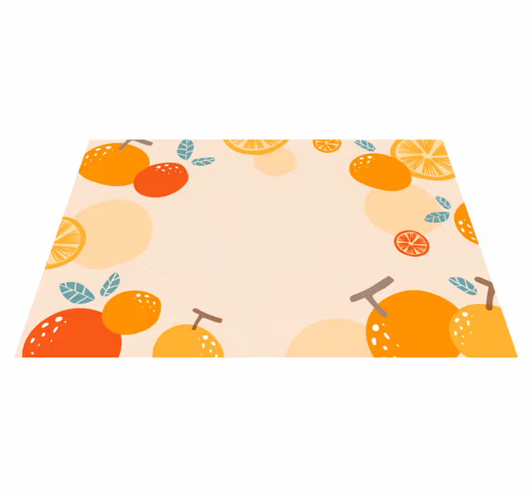 Dywan winylowy w kwiaty i rośliny wzór cytrusowy - TenStickers