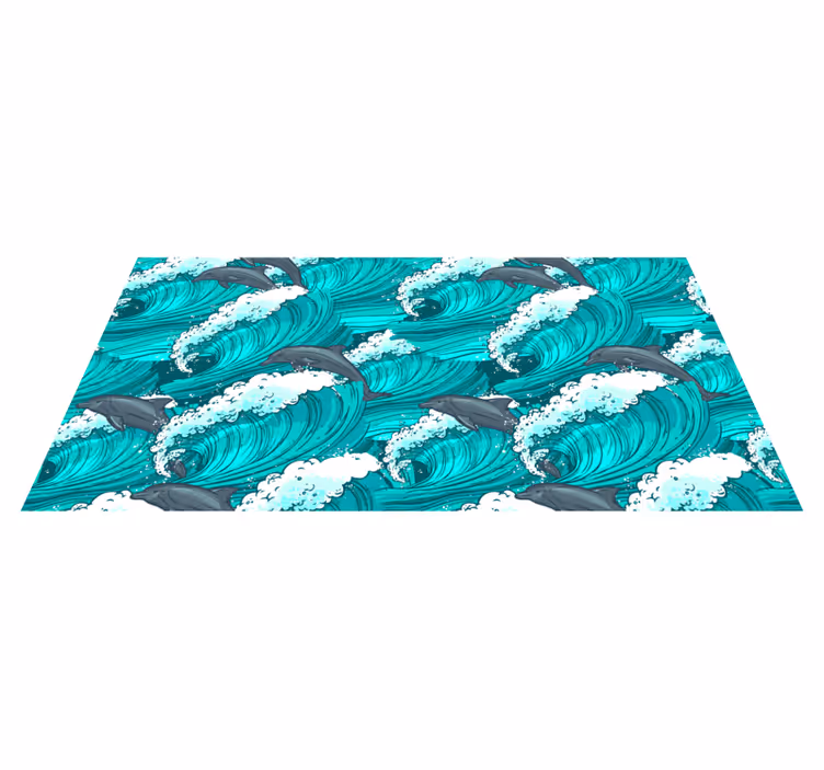 Dywan winylowy ze zwierzętami delfin w oceanie - TenStickers