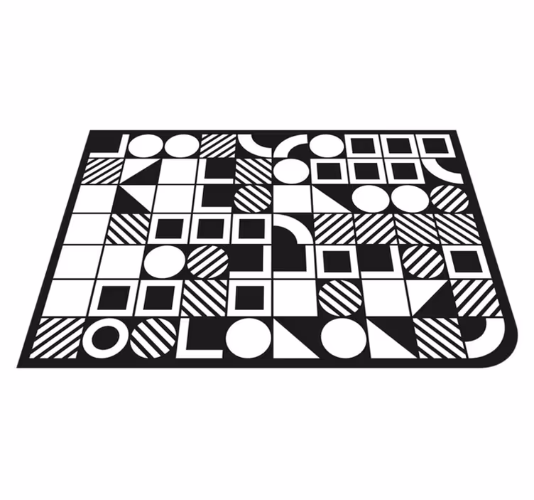Dywan winylowy wzór geometryczny równowaga kształtów - TenStickers