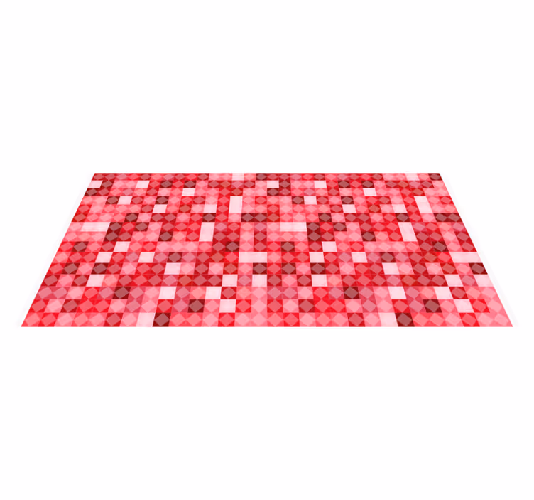 Dywan winylowy wzór geometryczny czerwony wzór geometryczny - TenStickers