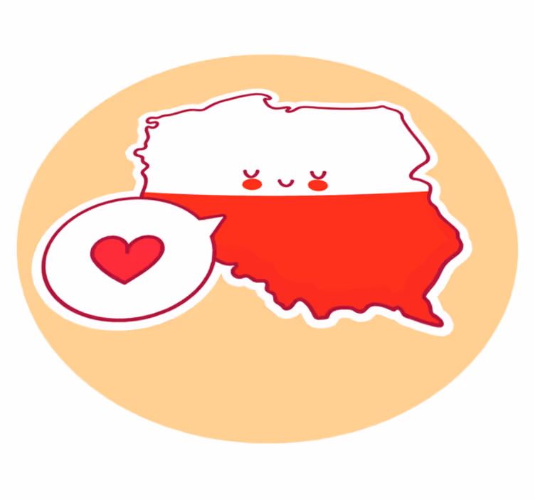Dywan winylowy Biało-czerwona mapa Polski - TenStickers