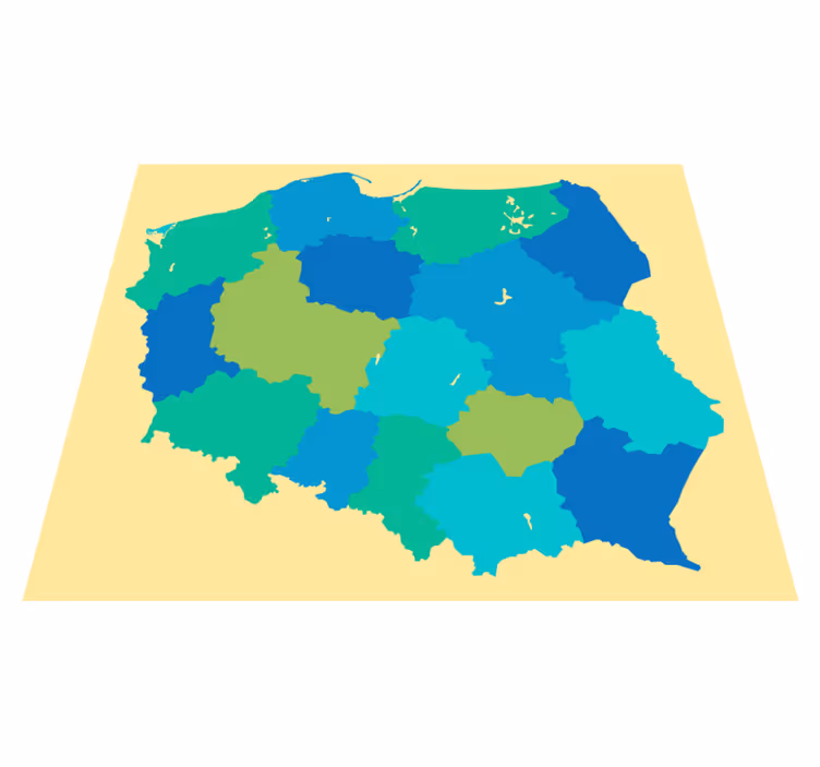 Dywan winylowy Mapa Polski z województwami - TenStickers