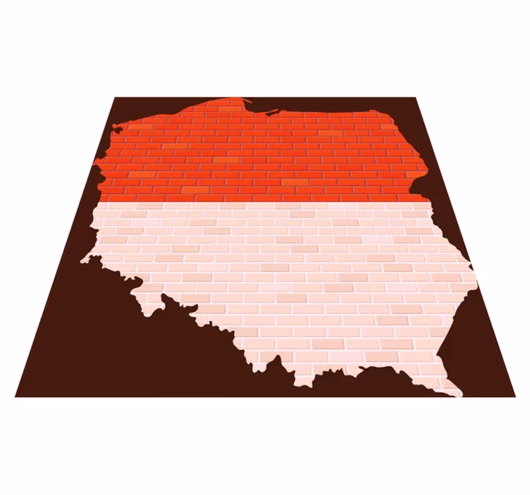 Polska mapa cegły dywan mapa świata - TenStickers