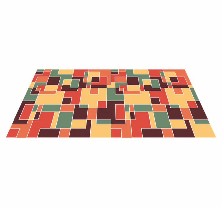 Dywan winylowy płytki geometryczne prostokąty - TenStickers